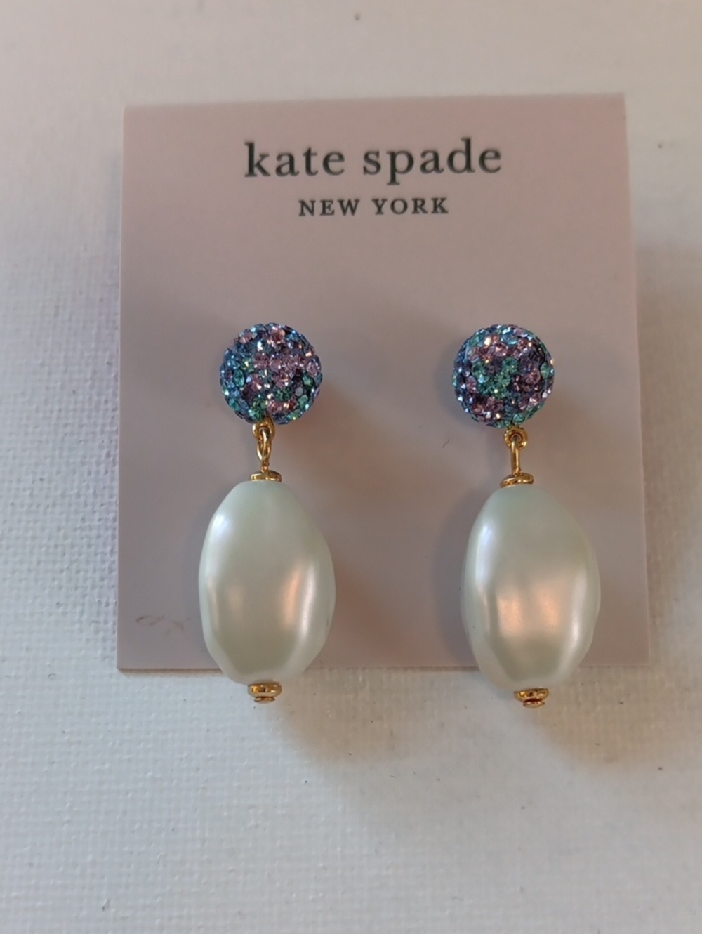 Kate Spade Pearl Power Fireball Drop Earrings Blue Multi